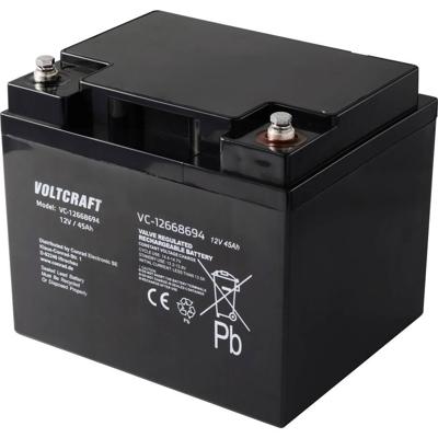 VOLTCRAFT VC-12668694 Loodaccu 12 V 45 Ah Loodvlies (AGM) (b x h x d) 197.5 x 170 x 165.5 mm Onderhoudsvrij, Geringe zelfontlading