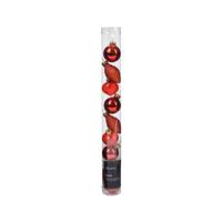 Decoris Kerstballen mini dia3cm glas rood 9dlg - thumbnail