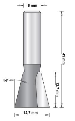 Hikoki Accessoires 8 Mm Zwaluwstaartfrees 12.7X49X14 - 754089