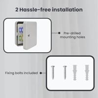 VidaXL Sleuteldoos met slot ivoor 20 x 7,5 x 25 cm staal - thumbnail