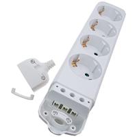 VB 41132 Tafelcontactdoos 4-Voudig + RA Zonder Snoer Wit - thumbnail