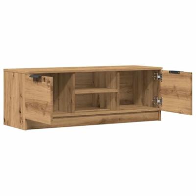 Tv-meubel 102x35x36,5 cm bewerkt hout artisanaal eikenkleur Tv-meubel 102x35x36,5 cm bewerkt hout artisanaal eikenkleur