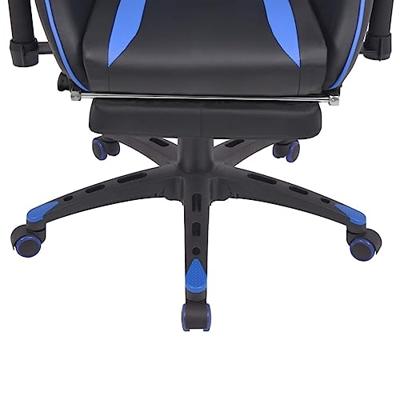 Bureau-/gamestoel verstelbaar met voetensteun blauw