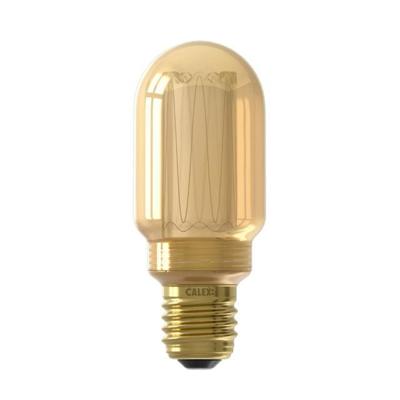 LED Glassfiber buis Lamp T45 220-240V 3,5W 120lm E27 goud 1800K dimbaar Calex - Calex