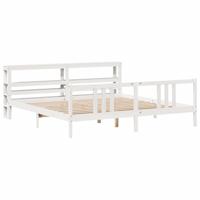 Bedframe met hoofdeinde zonder matras 200x200 cm wit - thumbnail