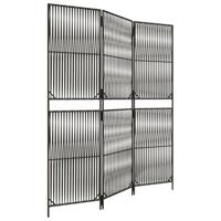 Kamerscherm 3 panelen poly rattan grijs - thumbnail