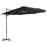 VidaXL Zweefparasol met stalen paal 300 cm zwart - thumbnail