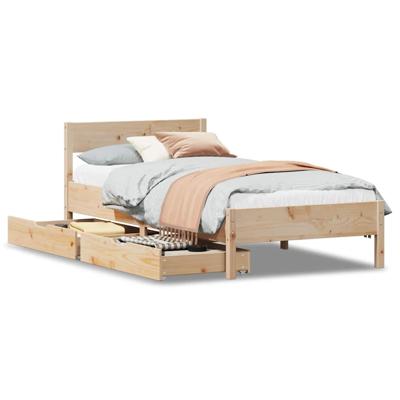 Bedframe zonder matras massief grenenhout 90x190 cm - thumbnail