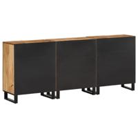 Dressoirs 3 st 60x34x75 cm massief ruw mangohout - thumbnail