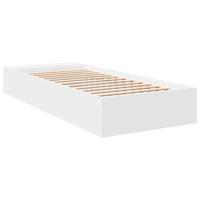 Bedframe bewerkt hout wit 90x200 cm - thumbnail