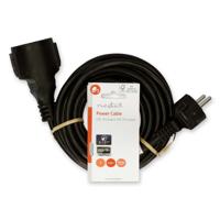 Nedis Stroomkabel | Type F (CEE 7/7) Male | Type F (CEE 7/7) Female | Recht | Recht | Vernikkeld | 5.00 m | Rond | PVC | Zwart | Label - CEGL10200BK50 - thumbnail