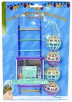 HAPPY PET BIRD TOY MP BAL / LADDER / PERCH - thumbnail