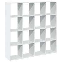 Boekenkast 137,5x29x137,5 cm bewerkt hout wit - thumbnail