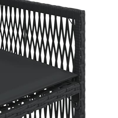 13-delige Tuinset met kussens poly rattan zwart