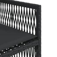 7-delige Tuinset met kussens poly rattan zwart - thumbnail