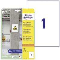 Avery-Zweckform Avery Zweckform L7877-20 sterk hechtende papieretiketten, 210 x 297 mm, 20 vellen/20 etiketten, wit L7877-20 ( 210 x 297 mm, Wit, 20 stuk(s), - thumbnail