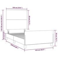 Bedframe met hoofdbord kunstleer grijs 100x200 cm - thumbnail