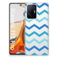 Xiaomi 11T | 11T Pro | TPU bumper | Zigzag Blauw - thumbnail