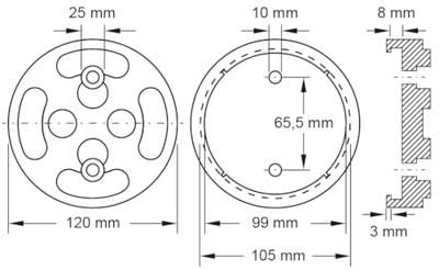 KS Tools 160.0473 Rubberen schijf (Ø x h) 120 mm x 30 mm