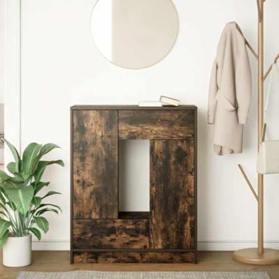 Dressoir met lades en deuren 73x31x90 cm gerookt eiken