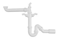 Kirchhoff Kunststof ruimtebesparende spoelbak buisvormige sifon, wit, 1 1/2" H x 50 mm, met 3/4" apparaataansluiting - 98833748 - thumbnail