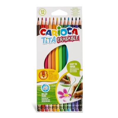 Carioca kleurpotlood met gum Tita, 12 stuks in een kartonnen etui