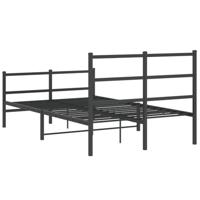 Bedframe met hoofd- en voeteneindemetaal zwart 120x200 cm - thumbnail
