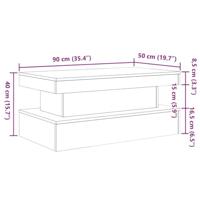 Salontafel met LED-verlichting 90x50x40cm artisanaal eikenkleur - thumbnail