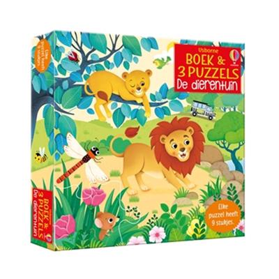 Boek & 3 Puzzels De dierentuin (Paperback)