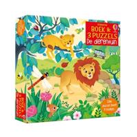 Boek & 3 Puzzels De dierentuin (Paperback) - thumbnail