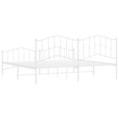 Bedframe met hoofd- en voeteneindemetaal wit 193x203 cm