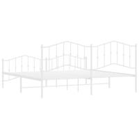 Bedframe met hoofd- en voeteneindemetaal wit 193x203 cm - thumbnail