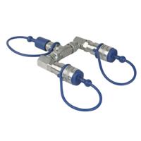 Showtec CO2 3/8 Q-lock 2-weg splitter - thumbnail