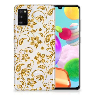 Samsung Galaxy A41 | TPU Case | Gouden Bloemen