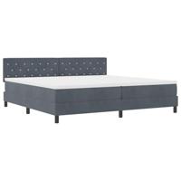 Boxspringbed met Matras Donkergrijs 200 x 200 cm Stof - thumbnail