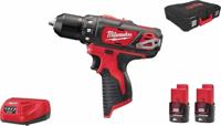 Milwaukee M12 BDD-201C 12V Subcompact Boormachine | 1x 2,0 Ah Accu + lader, in doos - 4933479439 - thumbnail