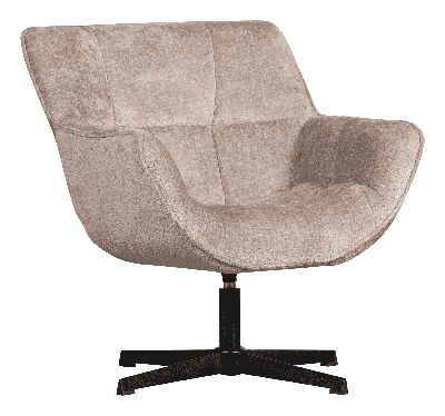 WOOOD Draaifauteuil 'Wibo' Chenille, kleur Taupe