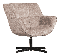 WOOOD Draaifauteuil 'Wibo' Chenille, kleur Taupe - thumbnail