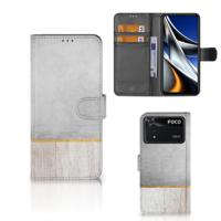Xiaomi Poco X4 Pro 5G | Book Style Case | Wood Concrete - thumbnail