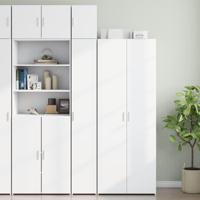 Opbergkast smal 30x42,5x225 cm bewerkt hout wit - thumbnail