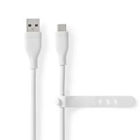 Nedis CCGB60800WT15 Usb-kabel Usb 2.0 Usb-a Male Usb-c™ Male 15 W 480 Mbps Vernikkeld 1.50 M Rond Silicone Wit Doos - thumbnail