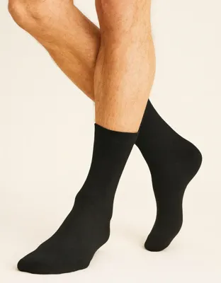 Boru Bamboo bamboe sokken met wol - Warme naadloze dames en heren kousen - 46 - Zwart - 46