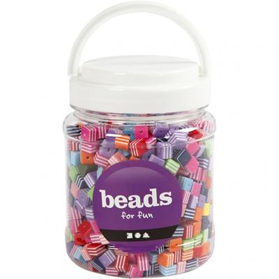 Creativ Company Multi mix, afm 8x8 mm, gatgrootte 2,5 mm, ca. 950 stuk, 500 gr, 700 ml/ 1 doosje