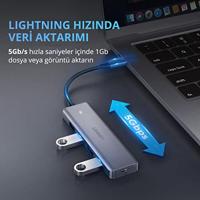 Kabel USB naar Lightning Ugreen 70336 0,15 m Grijs - thumbnail