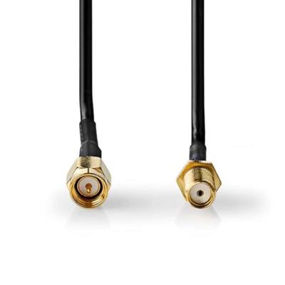 Nedis Antennekabel | SMA Male | SMA Female | Verguld | 50 Ohm | Enkelvoudig Afgeschermd | 2.00 m | Rond | PVC | Zwart | Doos - CSGB02010BK20 Nedis Antennekabel | SMA Male | SMA Female | Verguld | 50 Ohm | Enkelvoudig Afgeschermd | 2.00 m | Rond | PVC | Zwart | Doos - CSGB02010BK20