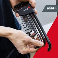 Wiha Stiftsleutelset | in Classic houder | Zeskantkogelkop | 10-delig | chemisch gezwart | in blister - 3992 - 03992 - thumbnail