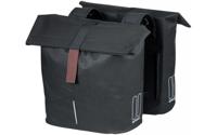 Basil city dubbele fietstas - waterafstotend polyester - zwart - universal bridge systeem - 28-32l - thumbnail
