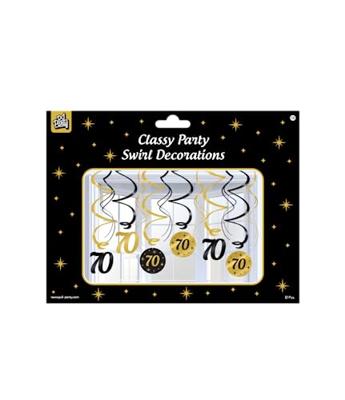 Classy Party Swirls 70 Jaar (12st) - thumbnail