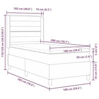 Boxspring bed met matras met hoofdeinde Zwart 100 x 200 cm Stof - thumbnail