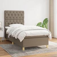 Boxspring met matras stof taupe 80x200 cm - thumbnail